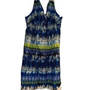Women's Plus Size 2X Boho Maxi Dress Multicolor Sleeveless‎ Long
